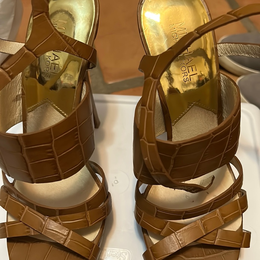 Michael Kors leather strappy heeled sandals
